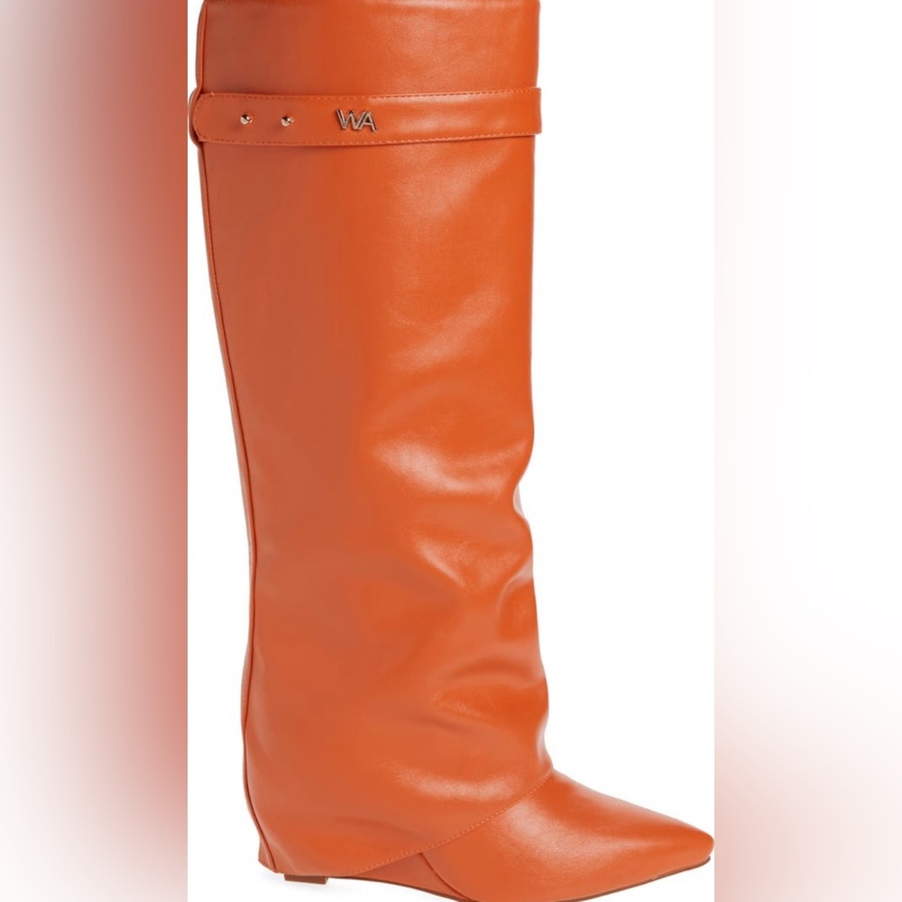 Orange Leather Women's Boots